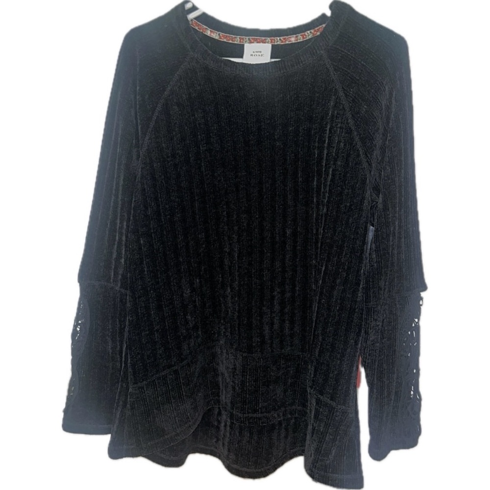 Sweater with Crochet Sleeves